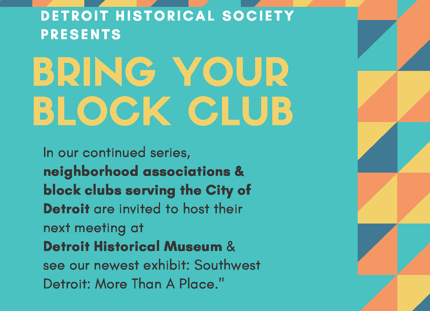 Bring Your Block Club Detroit Historical Society